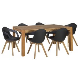 Комплект для столовой Home4You Chicago, Стол + 6 стульев, 180x90x76 см, Натуральный (K271684) | Наборы для столовой | prof.lv Viss Online