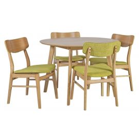 Комплект для гостиной Home4You Jaxton, стол + 4 стула, 106x106x80 см, зеленый (K20861) | Наборы для столовой | prof.lv Viss Online