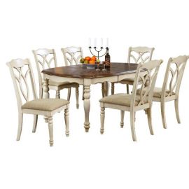 Комплект для столовой Home4You Lily, Стол + 6 стульев, 182x106.5x76см, Белый (K14252) | Наборы для столовой | prof.lv Viss Online