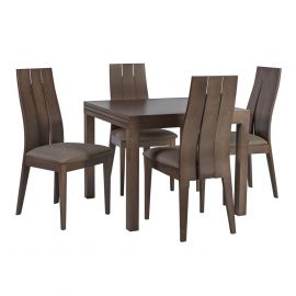 Комплект для столовой Home4You Tifany, стол + 4 стула, 180x90x75.5 см, коричневый (K21905) | Наборы для столовой | prof.lv Viss Online