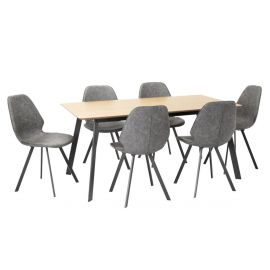 Комплект для столовой Home4You HELENA 1 с 6 стульями | Наборы для столовой | prof.lv Viss Online