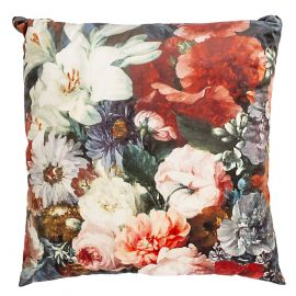 Декоративная подушка Home4You HOLLY 65x65 см, бархат с цветочным узором (P0069871) | Текстильные товары | prof.lv Viss Online