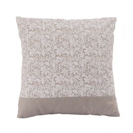 Home4You MUNRO 2 Decorative Cushion 45x45cm, White Lace Pattern/Beige, 50% Cotton, 50% Polyester (P0069250) | Decorative pillows | prof.lv Viss Online