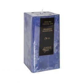 Home4You HEALING CRYSTAL SPA Candle, 7.5x7.5xH15cm, dark blue, ocean (80114) | Candles | prof.lv Viss Online