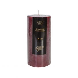 Home4You VELVET ROSE Candle, D6.8xH14cm, red, rose (80092) | Candles | prof.lv Viss Online