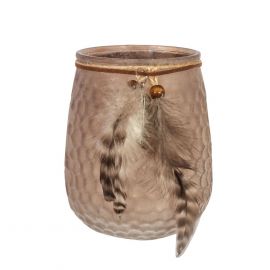 Home4You FROST LULU Candle Holder D12xH14cm, dark brown color (84836) | Interior items | prof.lv Viss Online