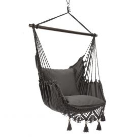 Home4You Garden Swing Chair TASSEL GREY 130x127cm | Hanging swing chairs | prof.lv Viss Online