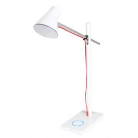 Tegra LED Office Desk Lamp with Wireless Charging and USB Output 4.5W, 3000K, 310lm, White (148729) (DEL-1620_WHITE) | Office table lamps | prof.lv Viss Online