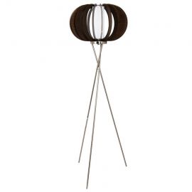Напольная лампа Cossano 60W E27 матовый никель/коричневый (252512) (95596) | Напольные cветильники | prof.lv Viss Online