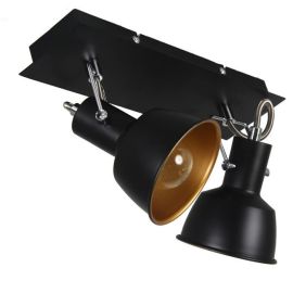 Rainer Ceiling Light 2x40W E14 Black/Gold (148390) (DR001-2) | Spotlights | prof.lv Viss Online