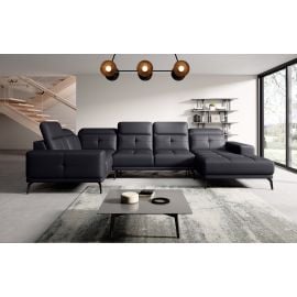 Eltap Neviro Softis Corner Sofa 201x350x77cm, Black (CO-NEV-LT-11SOF) | Living room furniture | prof.lv Viss Online