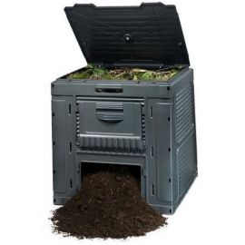 Keter Plastic Compost Bin E-Composter With Base 470L, Black (29186362900) | Boxes for send and waste | prof.lv Viss Online