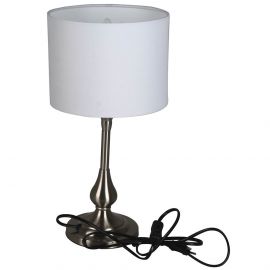 Galda lampa Dustin 40W E27 mat.niķeļa/pelēka (390343)(11294-55) | Galda lampas | prof.lv Viss Online