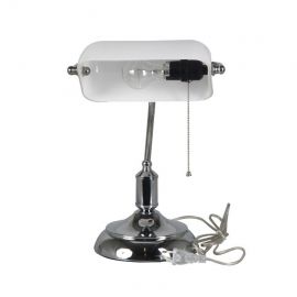 Bankerie Table Lamp 60W E27 Chrome/White (148388)(8514_CH) | Table lamps | prof.lv Viss Online