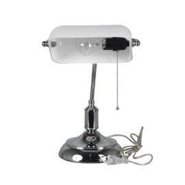 Bankerie Table Lamp 60W E27 Chrome/White (148388)(8514_CH) | Lighting | prof.lv Viss Online