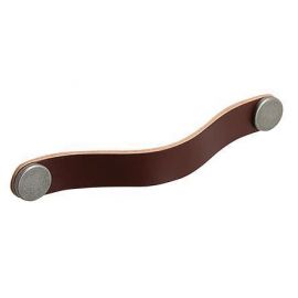 Viefe Rokturis FLEXA 128mm, brown leather / brass (103.404.01.129) | Furniture handles | prof.lv Viss Online