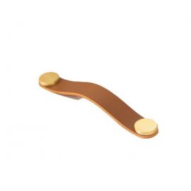 Viefe Rokturis FLEXA 128mm, beige leather/brushed brass (103.404.23.127) | Furniture handles | prof.lv Viss Online