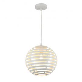 Round Lines Ceiling Lamp 60W E27 White (148345)(LD0433-D30_WH) | Ceiling lamps | prof.lv Viss Online