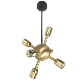 Magnus Chandelier 6x60W E27 Black/Brass (075623)(06731) | Ceiling lamps | prof.lv Viss Online