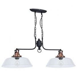 Celaya Ceiling Lamp 2x60W E27 Black/Brass (075573)(07807) | Ceiling lamps | prof.lv Viss Online