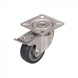 Furniture Caster Wheel 50 mm, with Brake, Zinc Plated, Grey (00.031.109) | Tente | prof.lv Viss Online