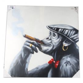 Oil painting Smoke Monkey 100x100cm (189448)(71407028) | Interior items | prof.lv Viss Online