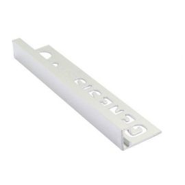 Genesis Alumīnija flīžu nobeiguma līste, kvadrātveida, Sudraba (91) 12mm 2,5m
