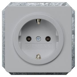 Siemens Delta Profile Flush-Mounted Socket Outlet 1-gang with Earth, Grey (5UB1467) | Siemens | prof.lv Viss Online