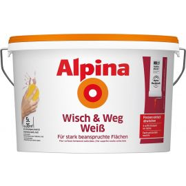 Krāsa Sienām Un Griestiem Alpina Wisch & Weg Balta Matēta 5l (559516) | Iekšdarbu krāsas | prof.lv Viss Online
