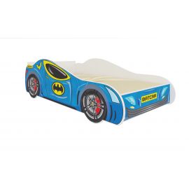 Dark Batcar Children's Bed 153x74x48cm, With Mattress, Blue | Childrens beds | prof.lv Viss Online