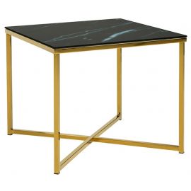 Black Red White Ditra Coffee Table 50x50x42cm, Black/Gold | Tables | prof.lv Viss Online