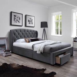 Home4You Louis Double Bed 160x200cm, With Mattress, Grey (K28844) | Beds | prof.lv Viss Online