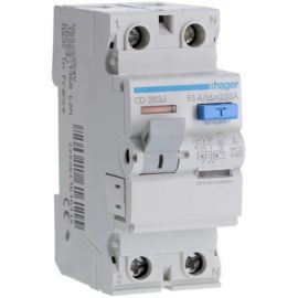 Hager CD263J Combined Residual Current Circuit Breaker 2-pole, 63A/30mA, AC | Leakage power switches | prof.lv Viss Online