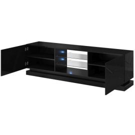 Шкаф для телевизора Halmar QIU, 200x40x57 см, черный (CAMA-QIU-200-RTV-CZ) | Тв столы | prof.lv Viss Online