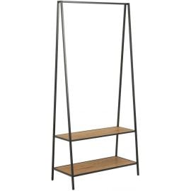 Home4You Seaford Clothes Stand 37x77x165cm, Black/Oak (AC94348) | Clothes racks and hangers | prof.lv Viss Online