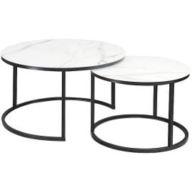 Signal Atlanta C Coffee Table, 80x45cm, White, Black (ATLANTACBC) | Signal | prof.lv Viss Online