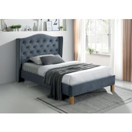 Signal Aspen Velvet Single Bed 120x200cm, Without Mattress, Grey | Single beds | prof.lv Viss Online