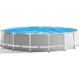 Intex Prism Frame Pool with Water Filter 427x107cm White/Grey (986454) | Recreation for children | prof.lv Viss Online