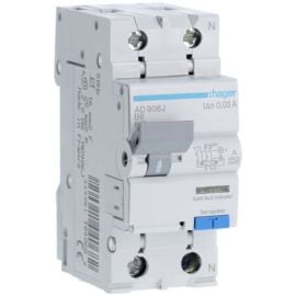 Kombinētais Strāvas Noplūdes Automātiskais Slēdzis Hager AD906J 4-polu, B līkne, 6A/30mA, AC | Sadales un automātiskie drošinātāji | prof.lv Viss Online