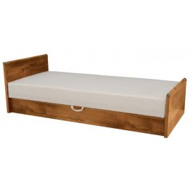 Black Red White Indiana Single Bed 90x200cm, Without Mattress, Brown | Beds with linen storage | prof.lv Viss Online