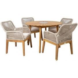 Dārza Mēbeļu Komplekts Home4you Florida, Galds + 4 krēsli, Bēšs/Ozols (K48501) | Outdoor furniture sets | prof.lv Viss Online