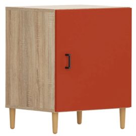 Black Red White Modeo Nightstand, 41x50x64cm, Oak/Red | Bedside tables | prof.lv Viss Online