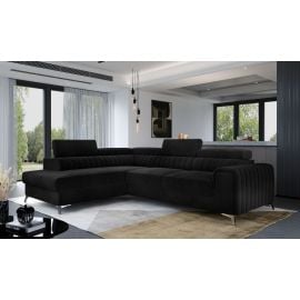 Stūra Dīvāns Izvelkams Eltap Laurence MatVelvet 205x275x98cm Kreisais Stūris Melns (Lau_15) | Izvelkamie dīvāni | prof.lv Viss Online