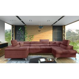 Eltap Thiago Monolith Corner Pull-Out Sofa 43x208x88cm, Pink (Th_19) | Corner couches | prof.lv Viss Online