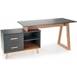 Halmar Sergio XL Writing Desk, 134-210x60-90x78cm, Grey/Oak (V-UA-SERGIO_XL-ANTRACYT/D.WOTAN) | Office furniture | prof.lv Viss Online