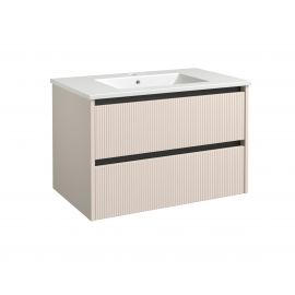 Raguvos Furniture Urban 81.5cm Bathroom Sink with Cabinet Grey Cashmere (Black Profile) (201135106)