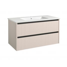 Raguvos Furniture Urban 101.5cm Bathroom Sink with Cabinet Grey Cashmere (Black Profile) (201137106)