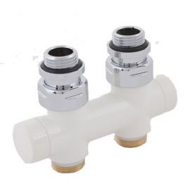 Herz DE LUXE Connection double block Herz-3000, for two-pipe systems, straight, white, S326601 | Herz | prof.lv Viss Online