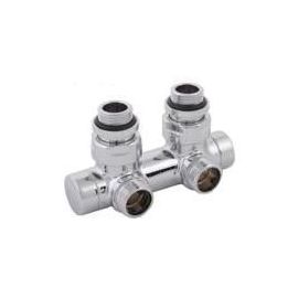 Herz DE LUXE Connection double block Herz-3000, for two-pipe systems, angle, chrome-plated, S326614 | Herz | prof.lv Viss Online