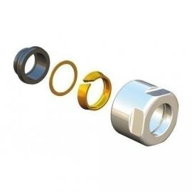 Herz DE LUXE Compression Fitting Herz DE LUXE chrome, cap, chrome and steel pipes, S628615
